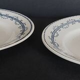 Pair of Gien iron earthenware dessert plates with Austerlitz decor