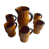 Service to orangeade in glazed earth, 1970s