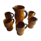 Service to orangeade in glazed earth, 1970s