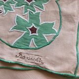 Nappe à thé brodée vintage et serviettes