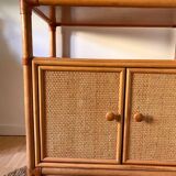 Vintage rattan and cane sideboard