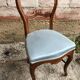 Old chair style louis philippe wood  vintage blue fabric
