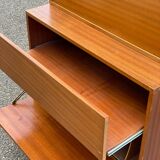 Vintage 1950s smoked glass secretary cabinet