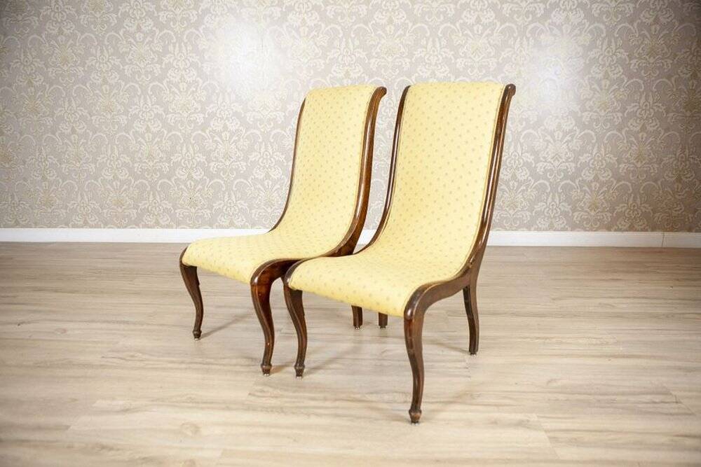 Yellow Swan Armchairs, 1890s, Set of 2