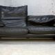 Sofa by Vico Magistretti, Cassina, Maralunga model. Italy, circa 1975. Navy blue leather