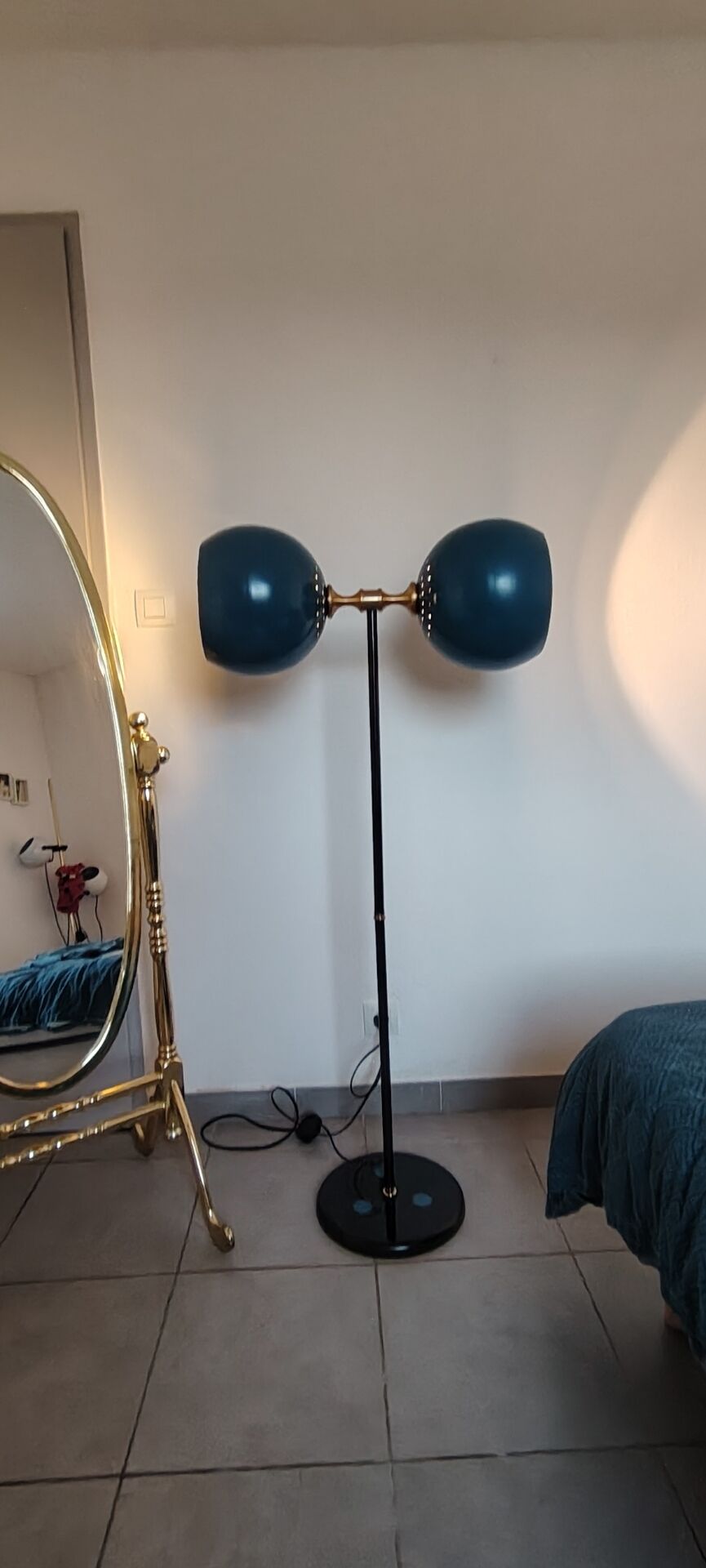 Vintage floor lamp double lighting