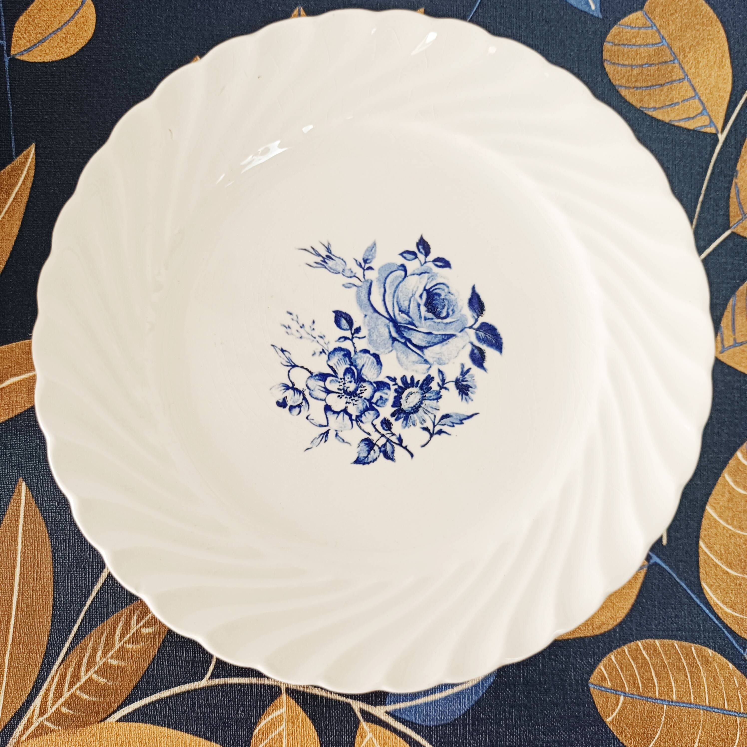 Lot de 4 assiettes à dessert lunéville tradition fleurs bleues
