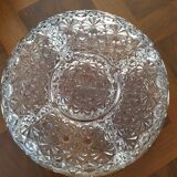Plat apéritif en verre ciselé