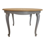 Round regency table revamped taupe extension