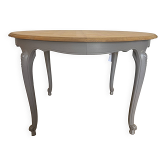 Round regency table revamped taupe extension