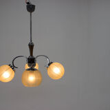 Chrome-plated Art Deco Chandelier, 1940s