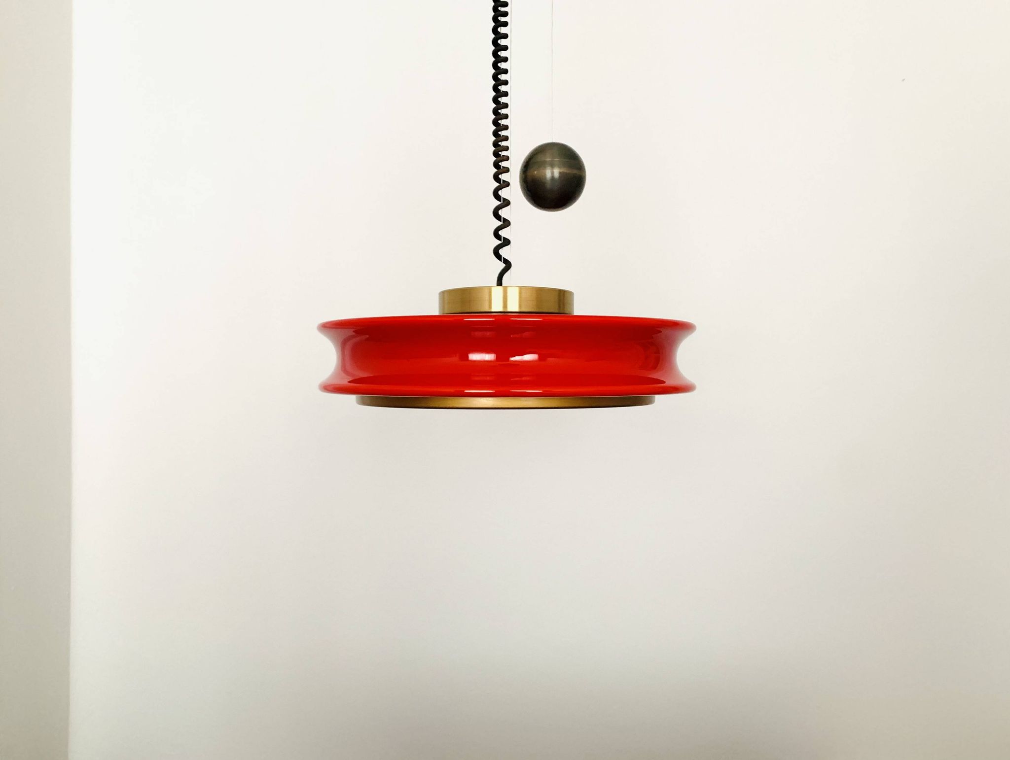1 of 3 Adjustable Orion Glass Pendant Lamps from Staff