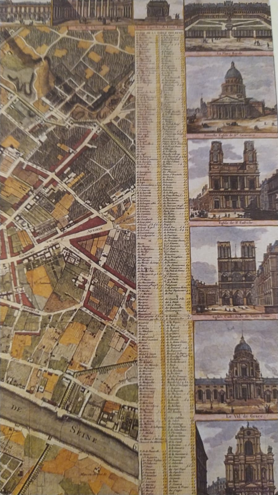 Historic map of Paris in 1789