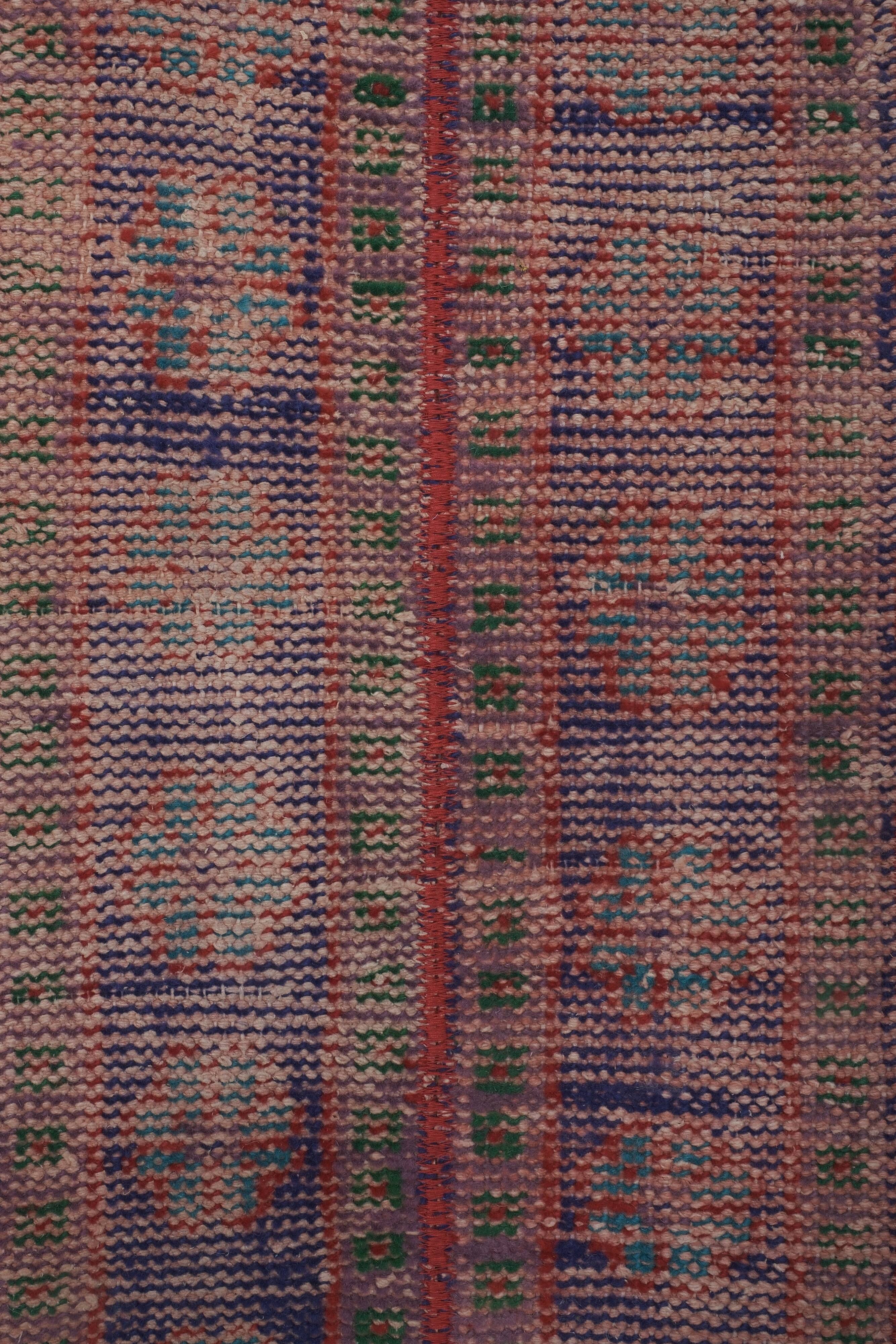 Vintage Turkish Oushak Rug Handwoven 46x373 cm