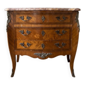Antique Louis XV commode in wood and marble