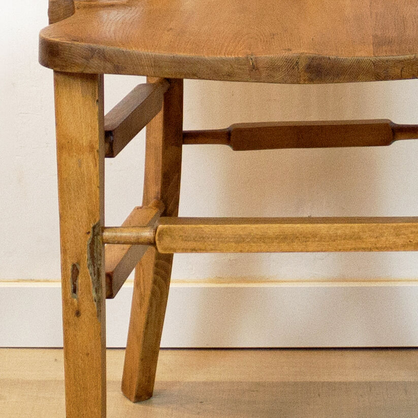 Vintage oak desk chair, spain, 1940's