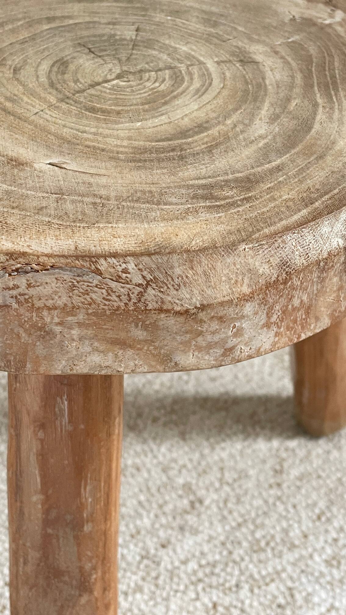 Vintage Solid Wood Tripod Stool