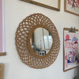 Rattan sun mirror