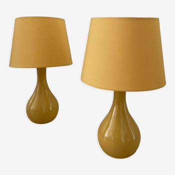 Paire de lampes vintage en céramique