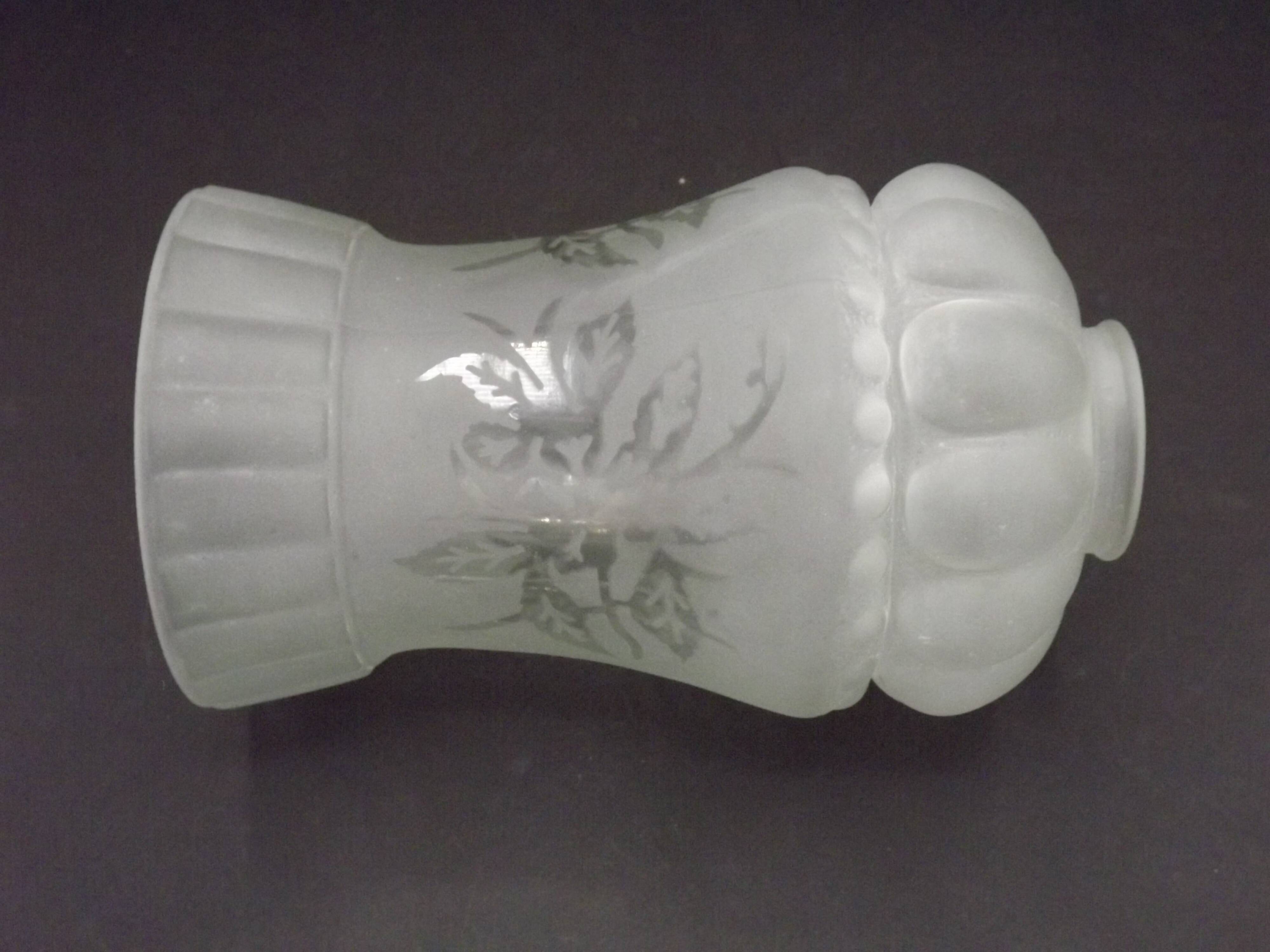 French vintage Victorian style white opaque patterned glass shade 0142