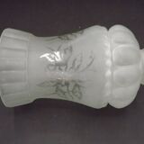 French vintage Victorian style white opaque patterned glass shade 0142