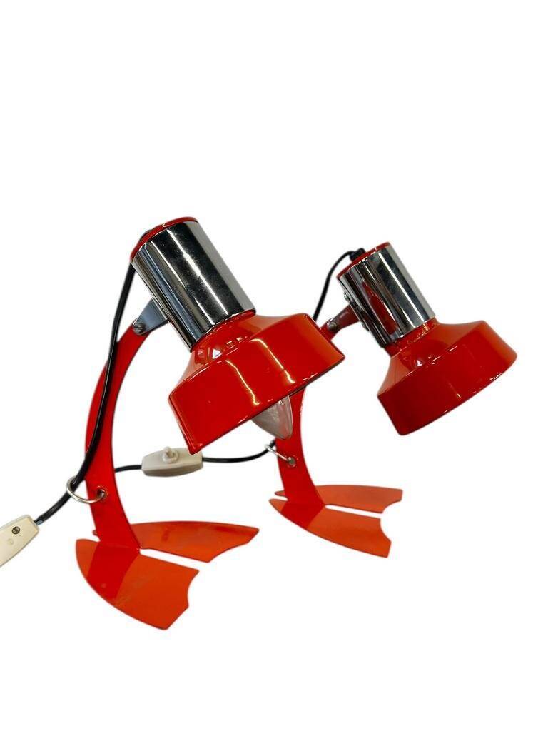 Set of 2 vintage orange table lamps / bedside lamps 'Maxam'