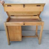 Vintage desk in beech and oak 60s