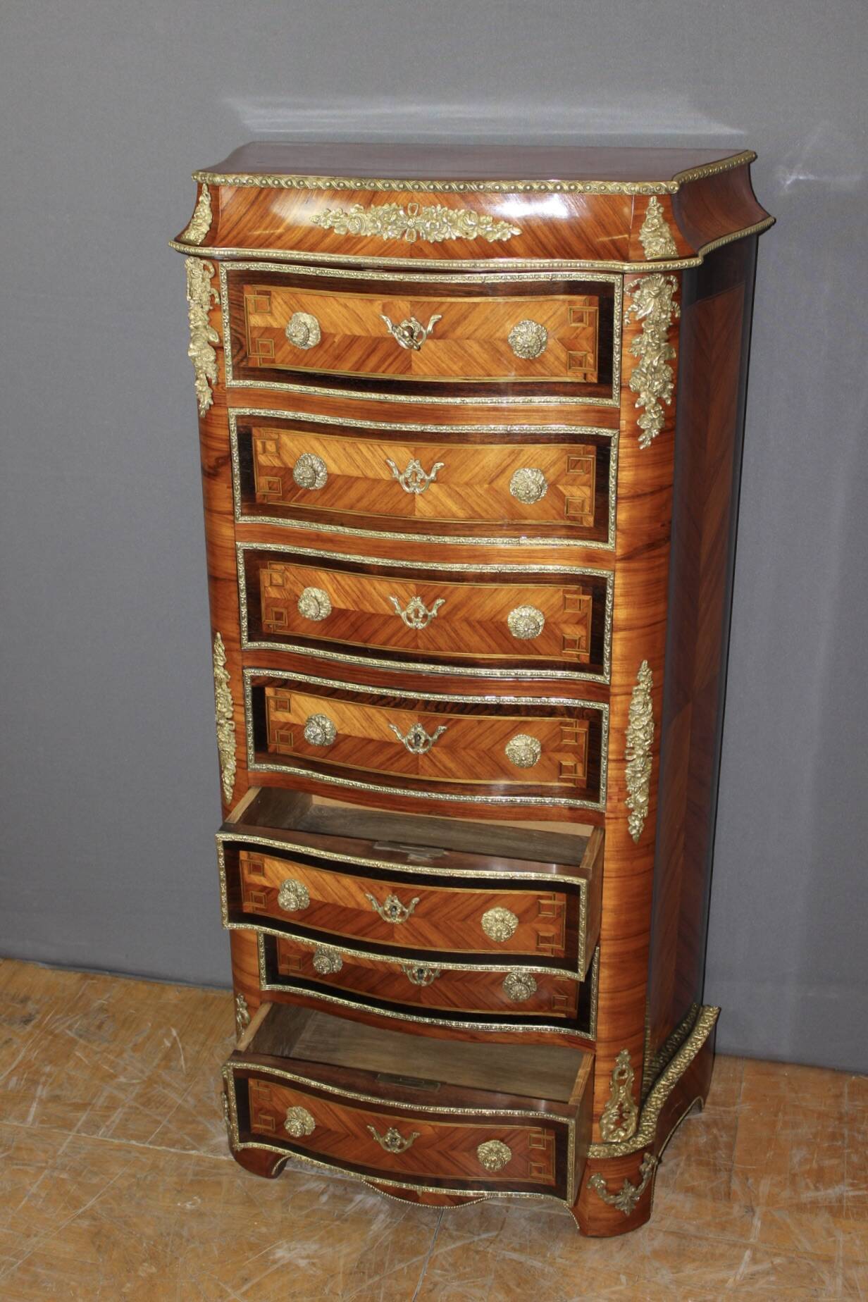 Napoleon III secretary in marquetry and bronze 19th century