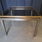 Table basse Guy Lefèvre en acier et laiton