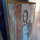 Tableau jeune fille à la bouteille