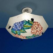 Art déco, suspension verre émaillé signée Loÿs Lucha vers 1930