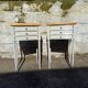 Pair of patinated bedside tables in Louis XVI style