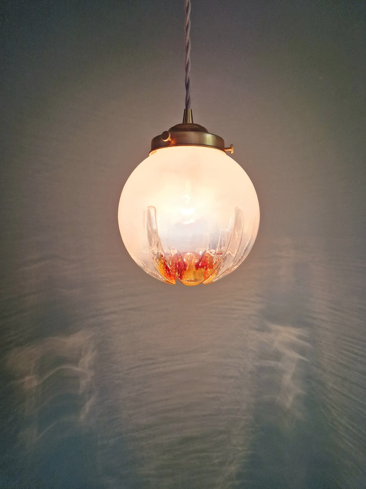 Suspension Space Age en verre de Murano, Mazzega, 1970