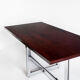 Table à manger vintage métal chromé et palissandre Espagne, années 70