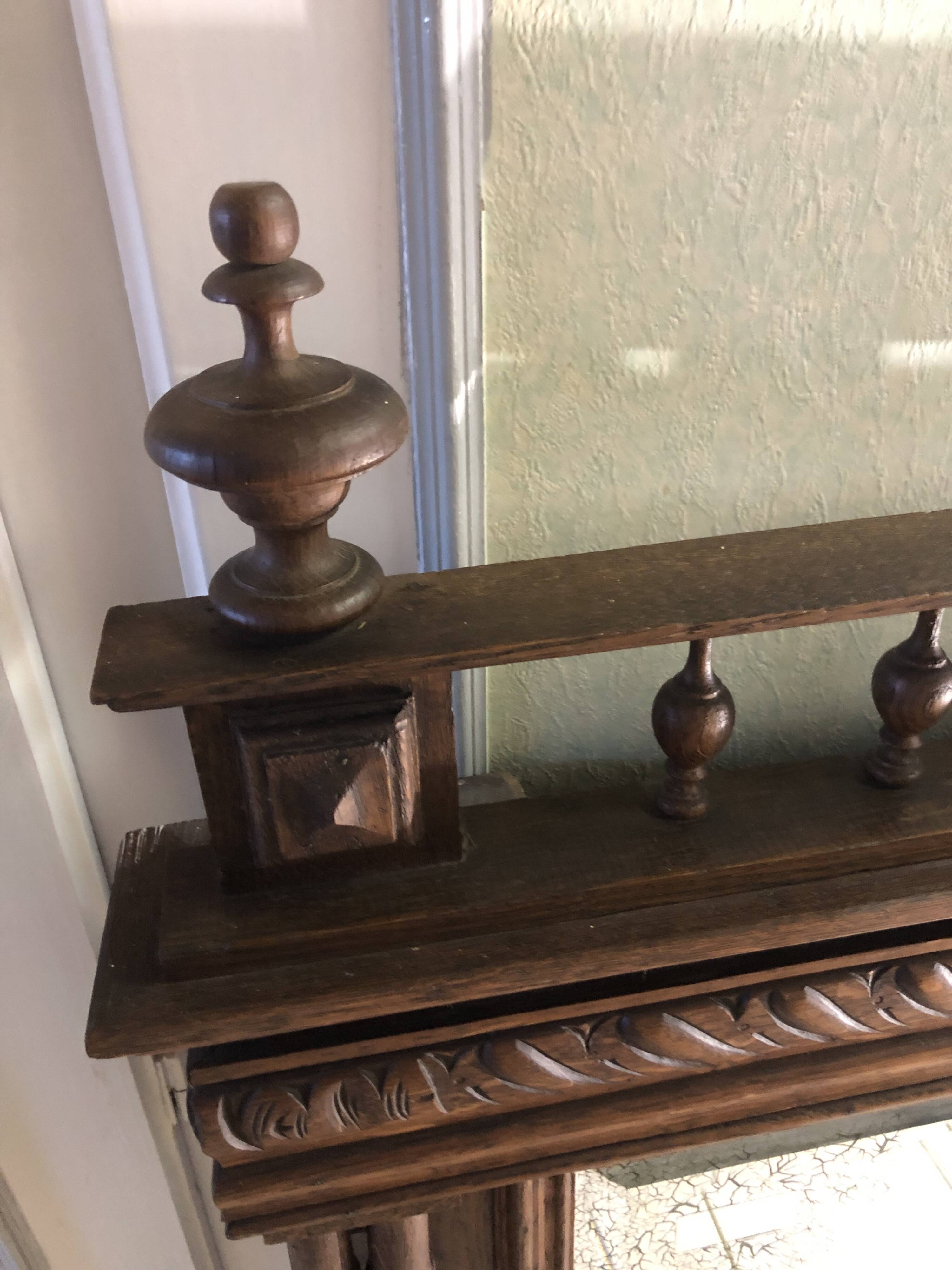 Bevelled mirror in Henri II style 128x88 cm