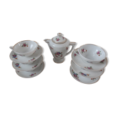 Coffee service consisting of a coffee maker and 6 cups and sub-cups Limoges "Pallas" early twentieth century
