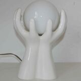 Ceramic lamp or night light "hands together" 60's
