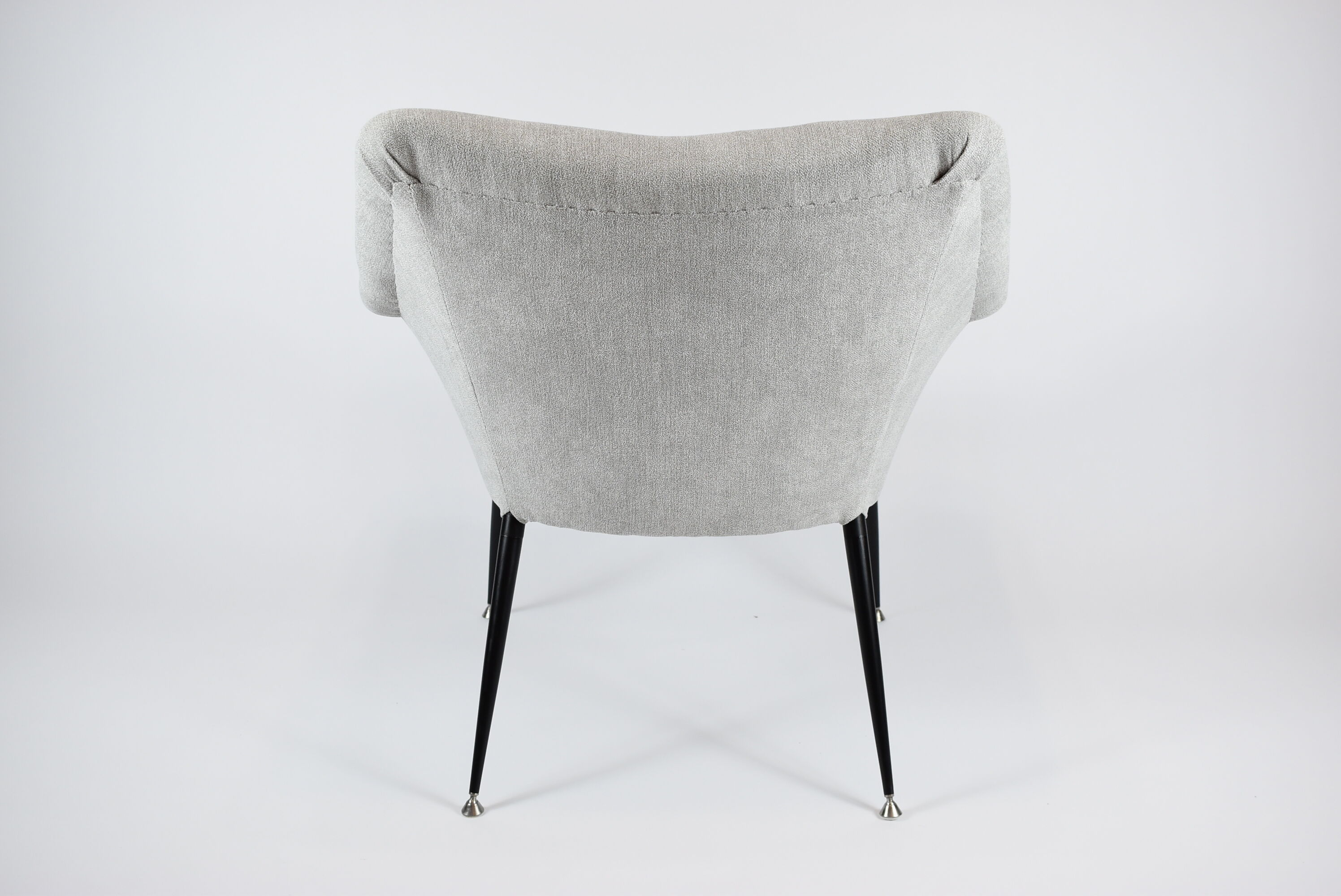 Vintage armchair "Shell", upholstered, Germany, 60s, grey fabric
