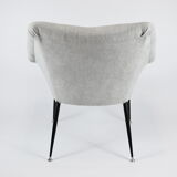 Vintage armchair "Shell", upholstered, Germany, 60s, grey fabric