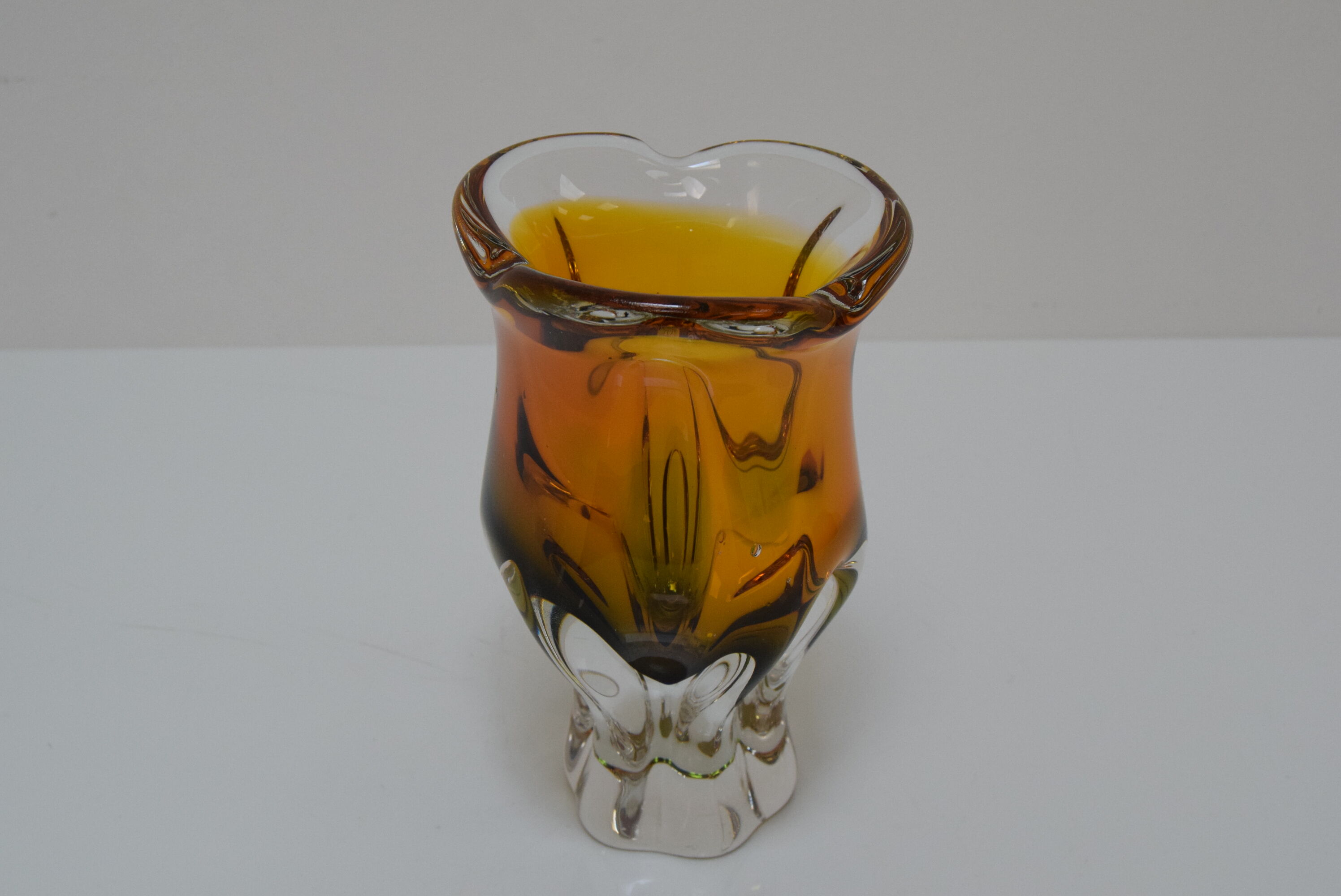 Art Glass Vase by Josef Hospodka for Glasswork Chribska,1960's.
