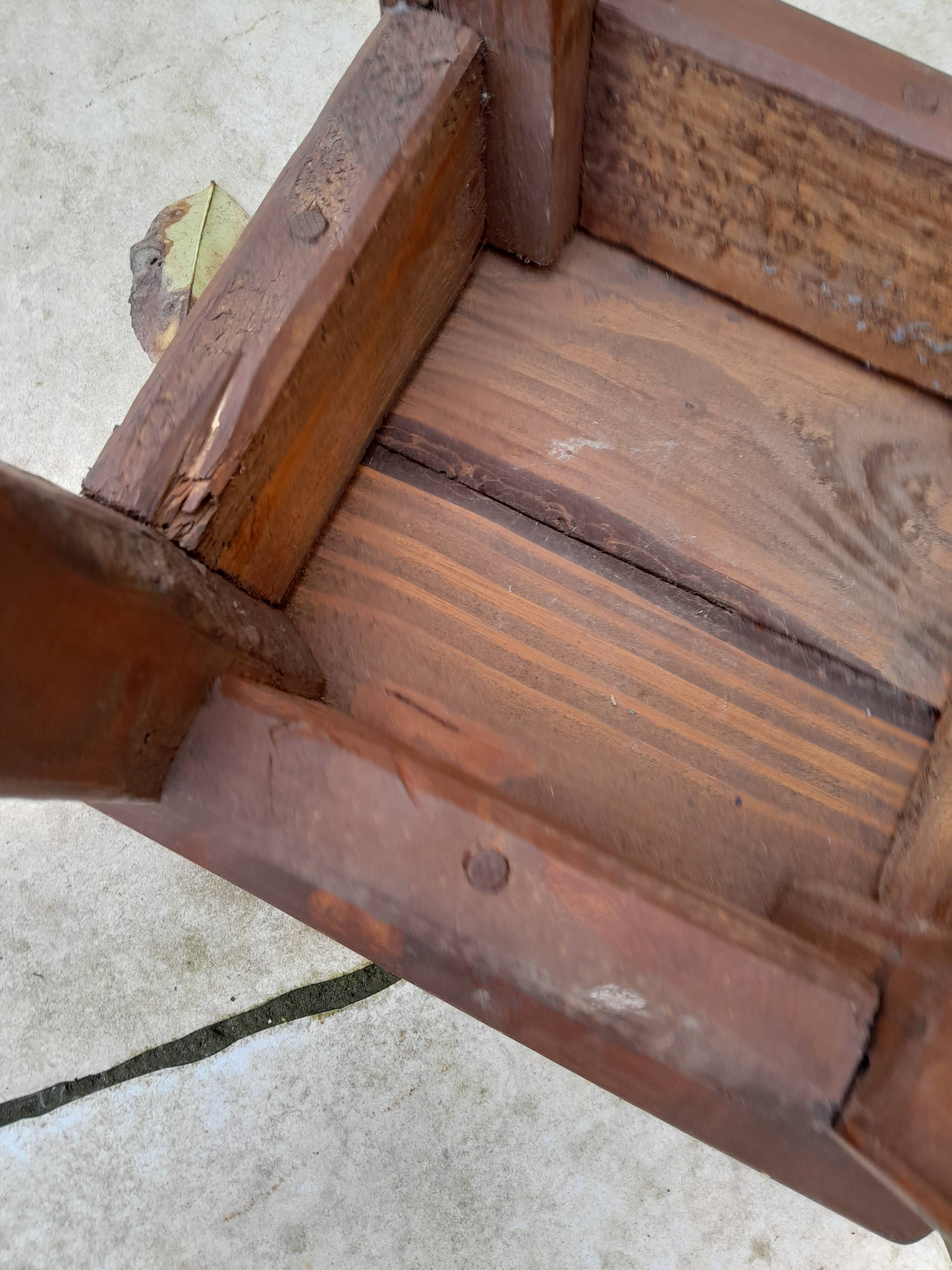 Vintage wooden stool reconstruction period 40s 50s