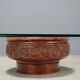 Vintage coffee table with a glass top and a terracotta base, 20th century.