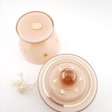 Pink glass vanity jar
