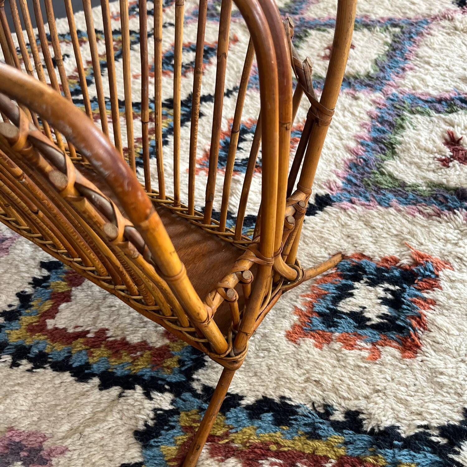 Rattan magazine rack