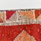 Tapis de couloir vintage à motif étoilé rouge et rose, 98 x 285 cm