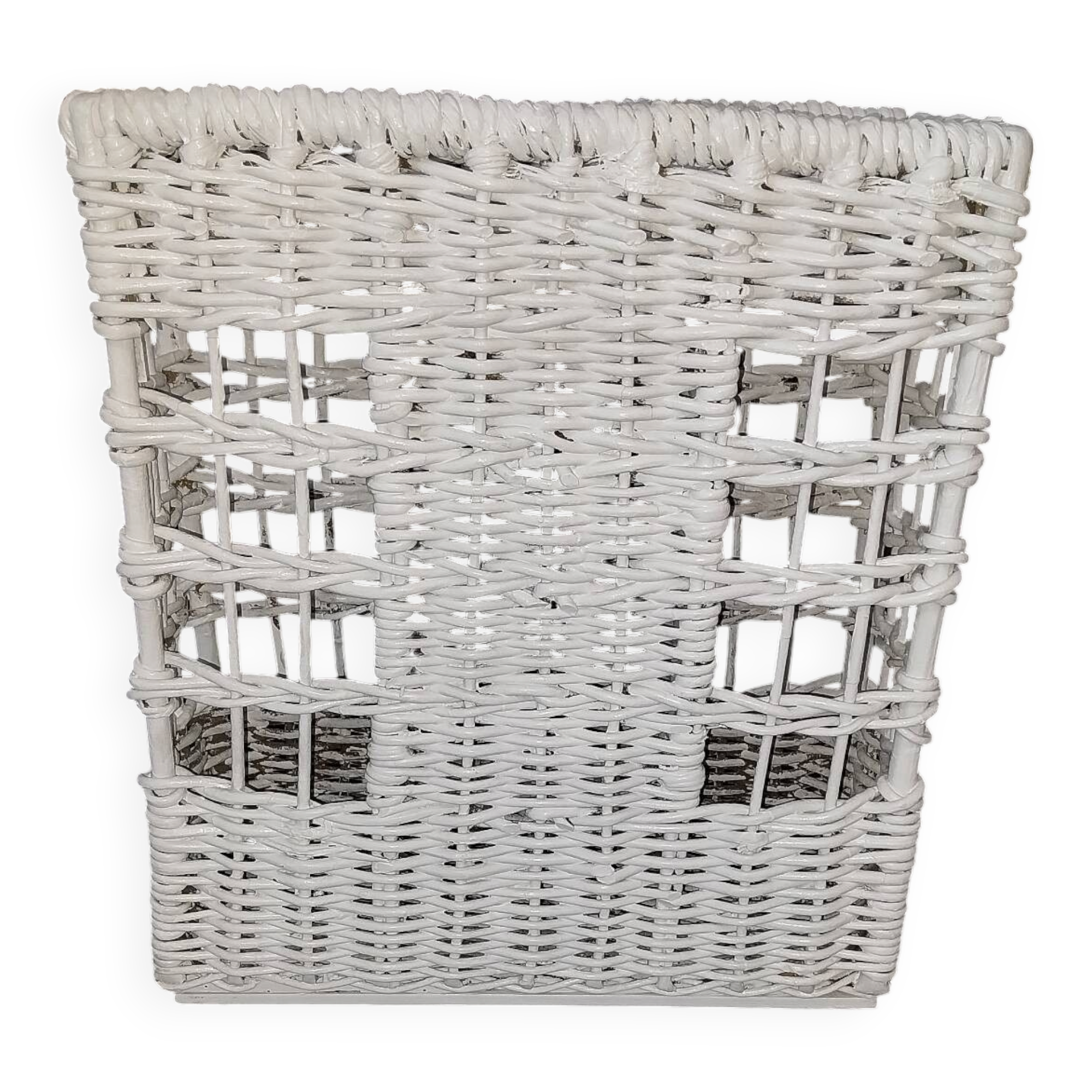 White wicker umbrella stand