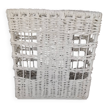 Porte parapluie en osier blanc