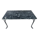 Coffee table, alpine green marble top and wrought iron legs, circa 1950