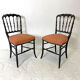 Pair of Blackened Wooden Napoleon III Chairs