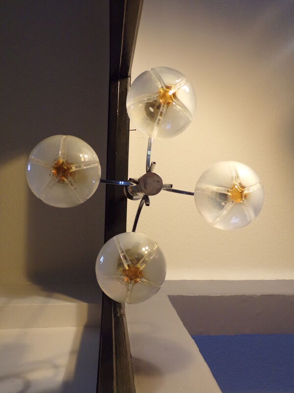 Lustre Delmas avec globes Mazzega